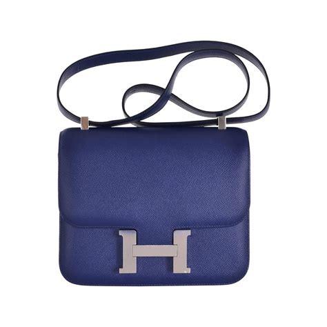 hermes constance messenger bag sapphire replica real leather|hermes constance handbags.